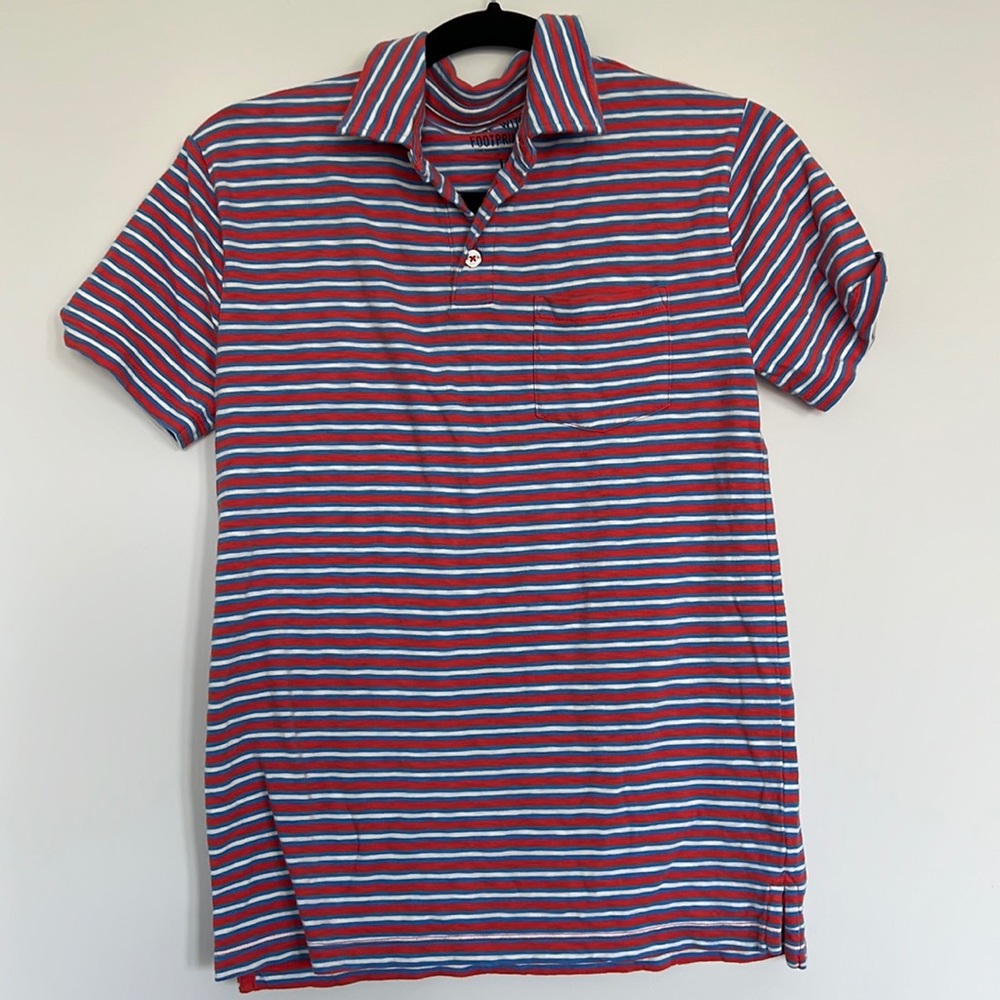 Crewcuts J.Crew red white blue stripe polo. Size 14